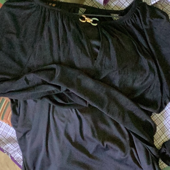 ⚜️ SIMPLY DIVINE BLACK BLOUSE w/GOLD HARDWARE @NECK IN BACK NWOT Sz XL- 1X IMO - Picture 7 of 16